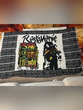 Bob Marley Graphic Tapestry - Black, White, Red, Yellow, Green